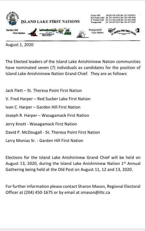 You are currently viewing Island Lake Anishininew Nation Grand Chief Candidates
